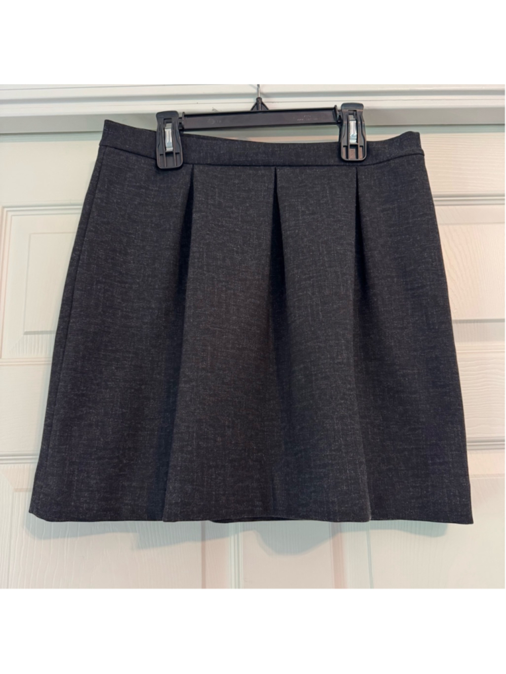 Women's Madewell Journal Pleated Mini Skirt Size 4 Charcoal Gray Ponte Knit
